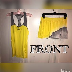 Adidas Adizero Tennis Outfit Set Yellow/ Gray Women’s M 12/14